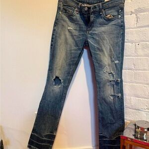 rag & bone Distressed Boyfriend Jeans in Blue